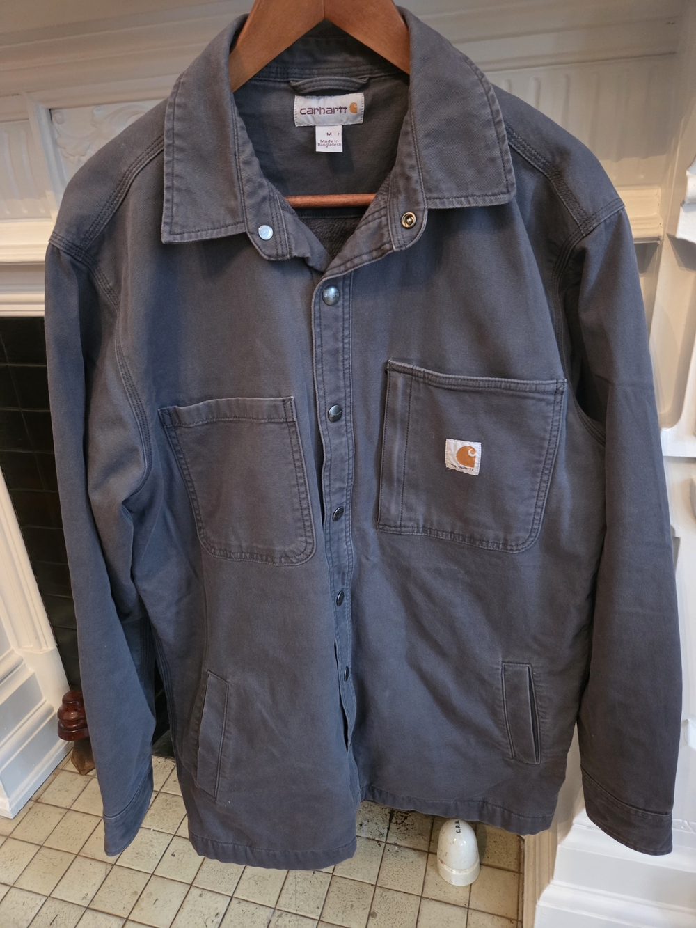 Carhartt Snap-Front canvas fleece-lined shirt jacket - M